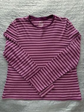 Cherokee Purple and White Striped Long-Sleeve Tee
